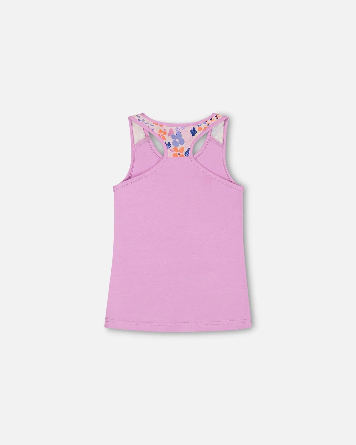 Deux Par Deux - Organic Cotton Tank Top With Print Lavender/Camisole Avec Imprimé Lavande En Coton Biologique