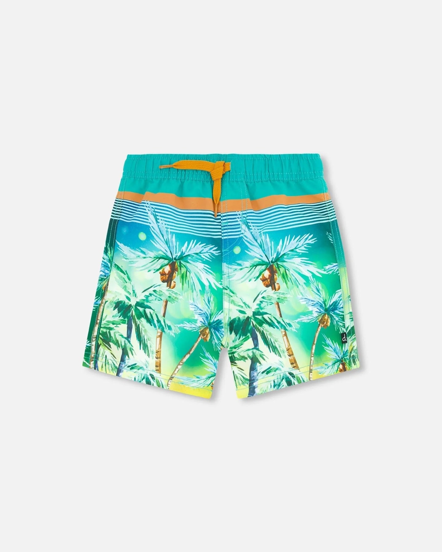 Deux Par Deux - Boardshort Above The Knee Printed Coconut/Short Maillot De Bain Au-Dessus Du Genou Imprimé De Cocotier