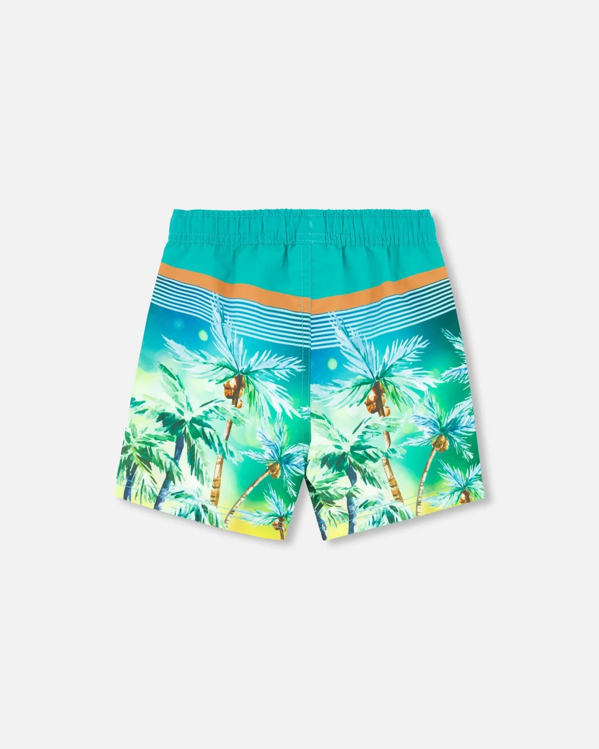 Deux Par Deux - Boardshort Above The Knee Printed Coconut/Short Maillot De Bain Au-Dessus Du Genou Imprimé De Cocotier