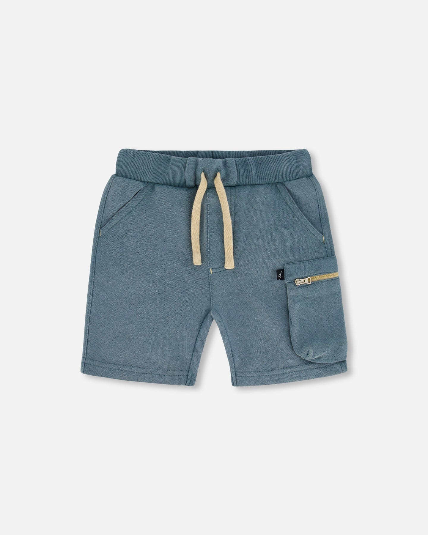 Deux Par Deux - French Terry Short With Zipper Pocket Pine Green/Short Avec Poche À Fermeture Éclair Vert Pin En Coton Français