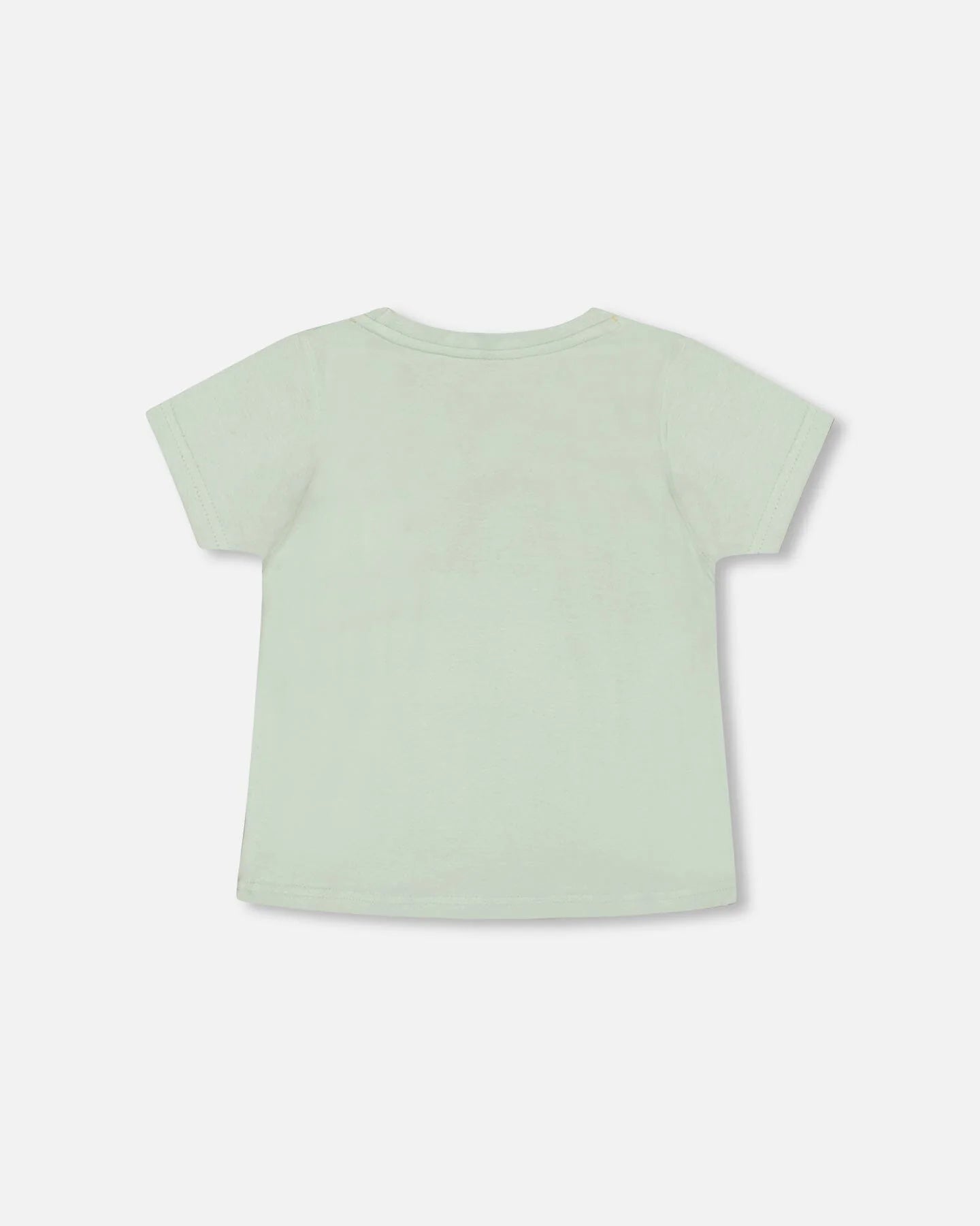 Deux Par Deux - Organic Cotton T-Shirt With Print Mint/T-Shirt Avec Imprimé Graphique Menthe En Coton Biologique