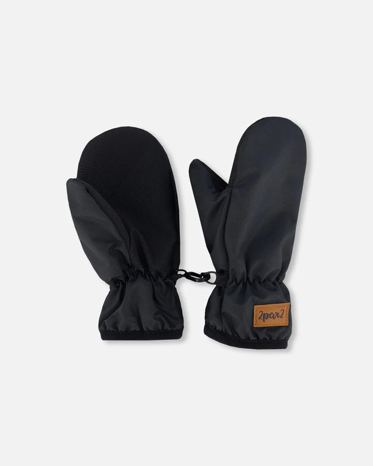 Deux Par Deux - Mid-Season Mittens Black/Mitaines mi-saison noires