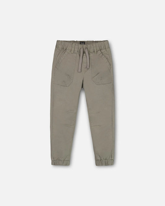 Deux Par Deux - Stretch Twill Jogger Pants - Castor Gray