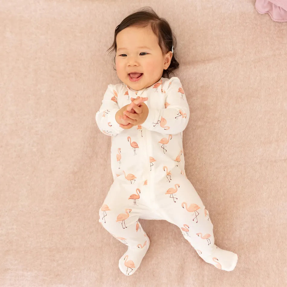 Petit Lem - Flamingo Print Sleeper/Pyjama Flamant