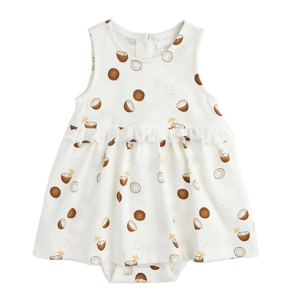 Petit Lem - Coconut Print Dress/Robe Noix Coco