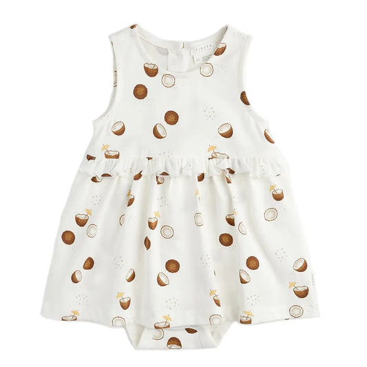 Petit Lem - Coconut Print Dress/Robe Noix Coco