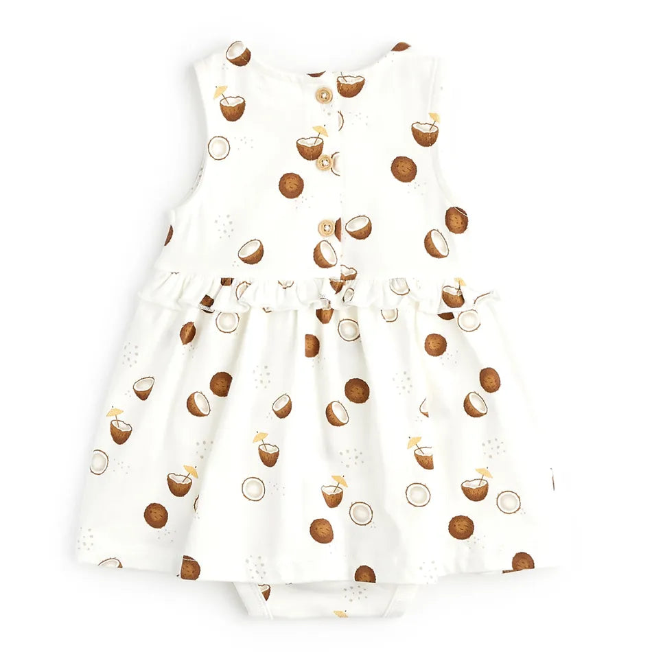 Petit Lem - Coconut Print Dress/Robe Noix Coco