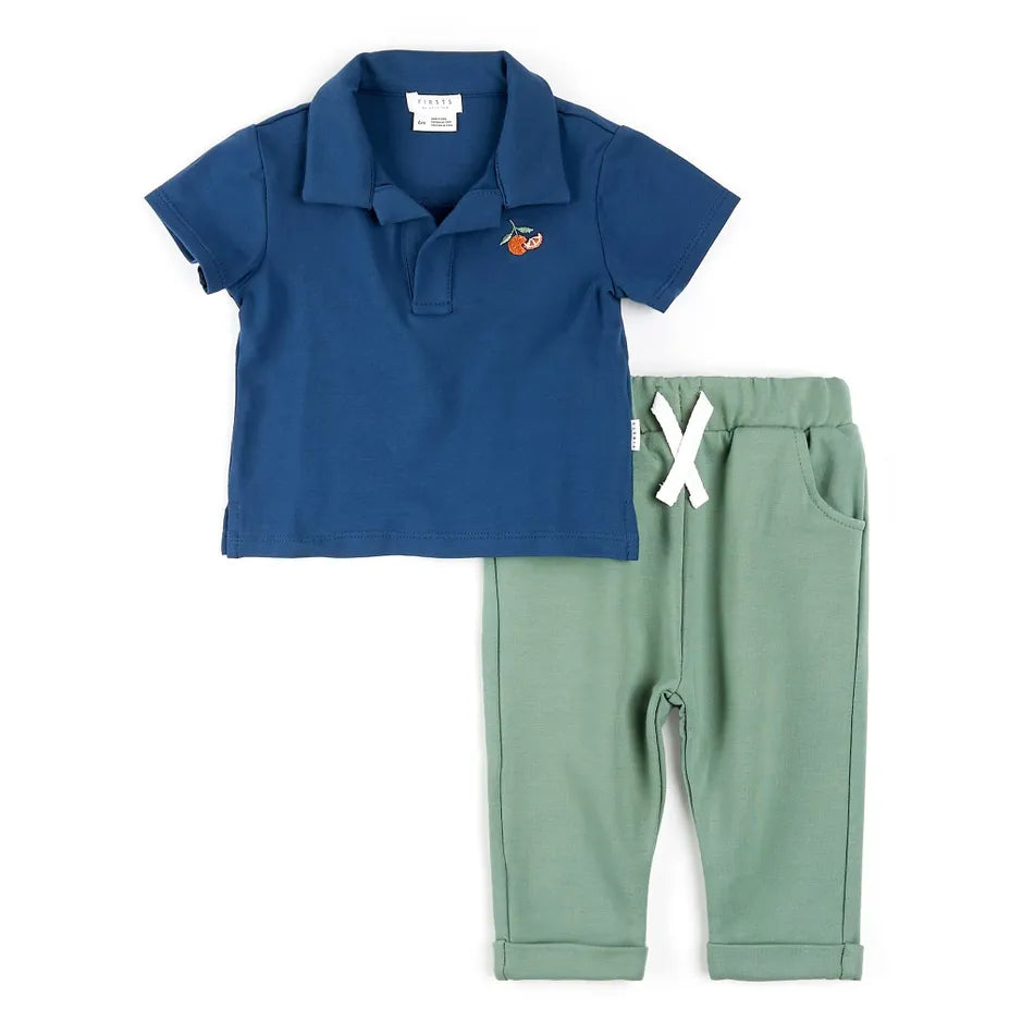 Petit Lem - Short Sleeve Top & Pant Set - Oranges