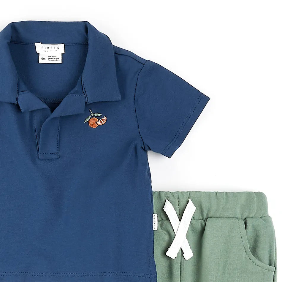 Petit Lem - Short Sleeve Top & Pant Set - Oranges