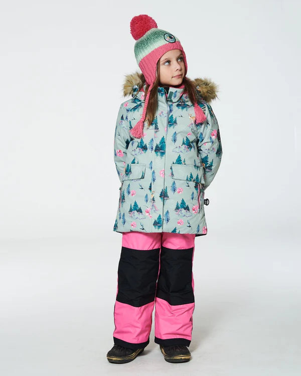 Deux Par Deux - Two Piece Snowsuit Candy Pink Printed Deer/Habit de neige 2-pièces imprimé cerfs et rose bonbon