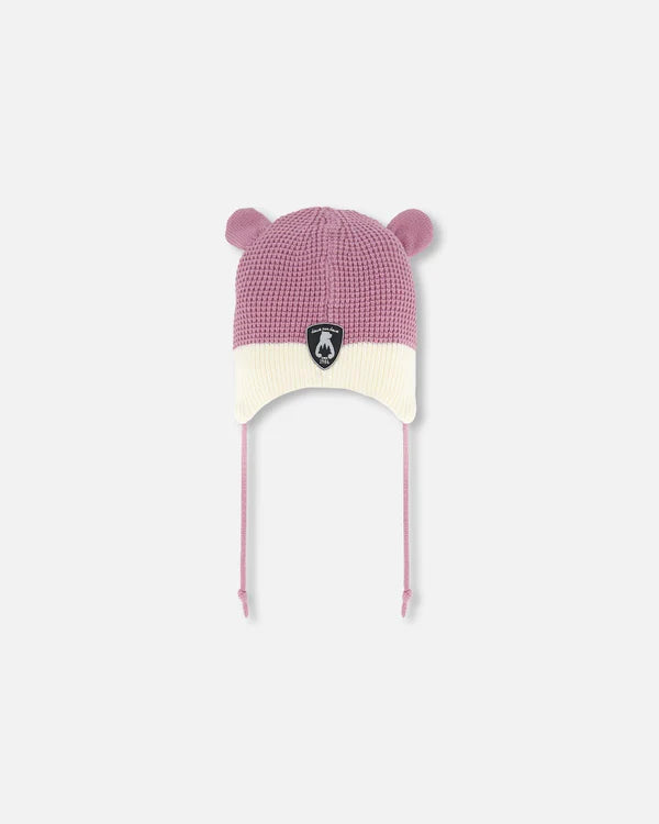 Deux Par Deux - Peruvian Knit Hat Dusty Purple/Bonnet péruvien en tricot mauve grisé