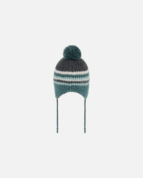 Deux Par Deux - Peruvian Knit Hat Gradient Green/Bonnet péruvien en tricot dégradé de vert