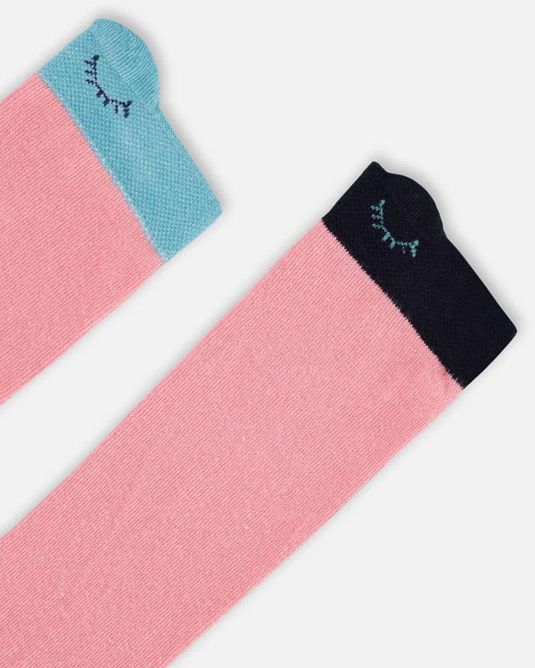 Deux Par Deux - Unicorn Knee Socks Pink/Chaussettes hautes licorne roses