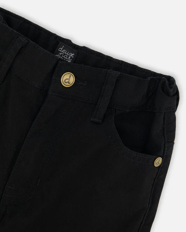 Deux par Deux - Stretch Twill Pants Black/Pantalon en sergé extensible noir