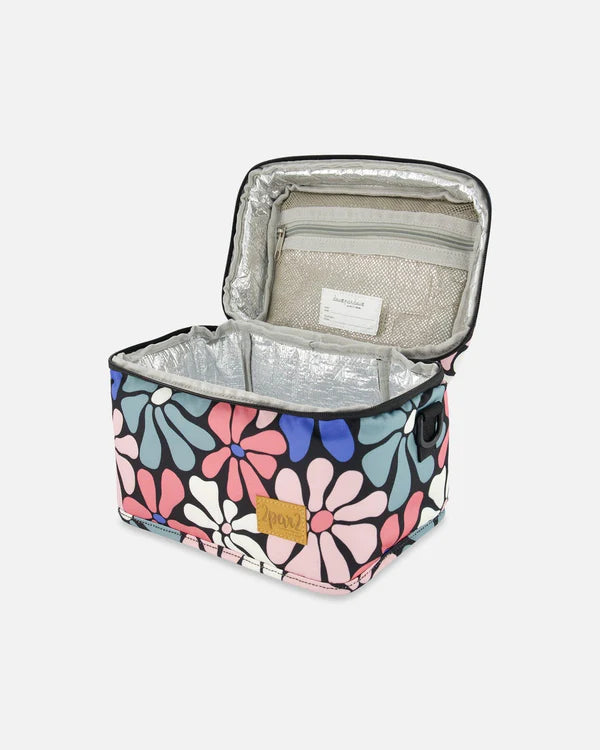 Deux Par Deux - Lunch Box Printed Retro Flowers/Boîte à lunch imprimé de fleurs rétro