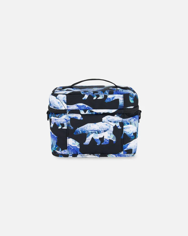 Deux Par Deux - Lunch Box Black Printed Polar Bears/Boîte à lunch noire imprimé ours polaires