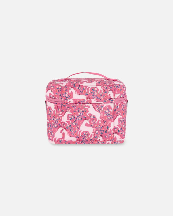 Deux Par Deux - Lunch Box Pink Printed Unicorn/Boîte à lunch rose imprimé licornes