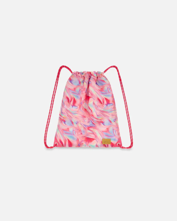 Deux Par Deux - Drawstring Bag Printed Marble/Sac à cordon marbré