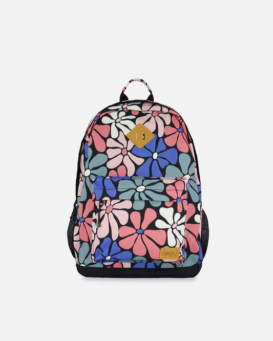 Deux Par Deux - Backpack Printed Retro Flowers/Sac à dos imprimé fleurs rétro