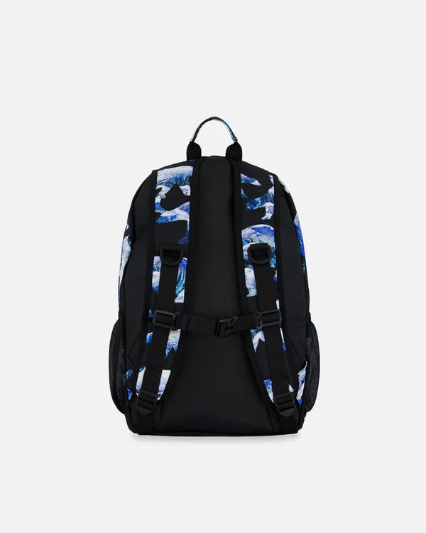 Deux Par Deux - Backpack Black Printed Polar Bears/Sac à dos noir imprimé ours polaires