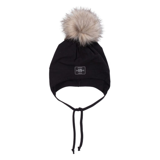 Nano -  Double Jersey Hat with Strings - Black