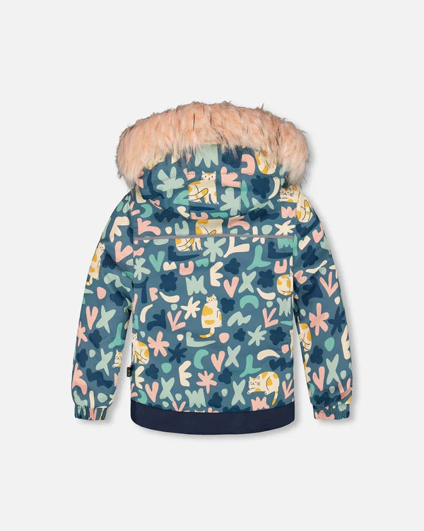 Deux Par Deux - Two Piece Snowsuit - Printed Dusty Pink