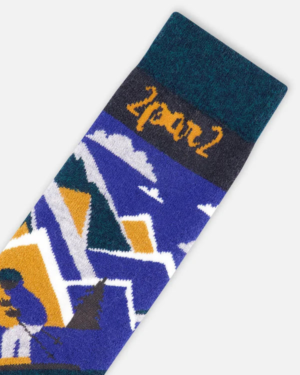 Deux Par Deux - Winter Ski Socks With Merino Wool - Deep Teal