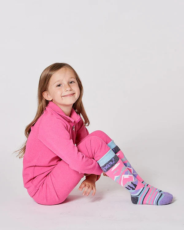 Deux Par Deux - Winter Ski Socks With Merino Wool - Begonia Pink