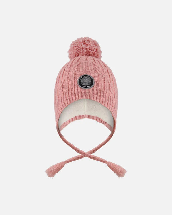 Deux Par Deux - Peruvian Knit Hat with Pompom - Dusty Pink