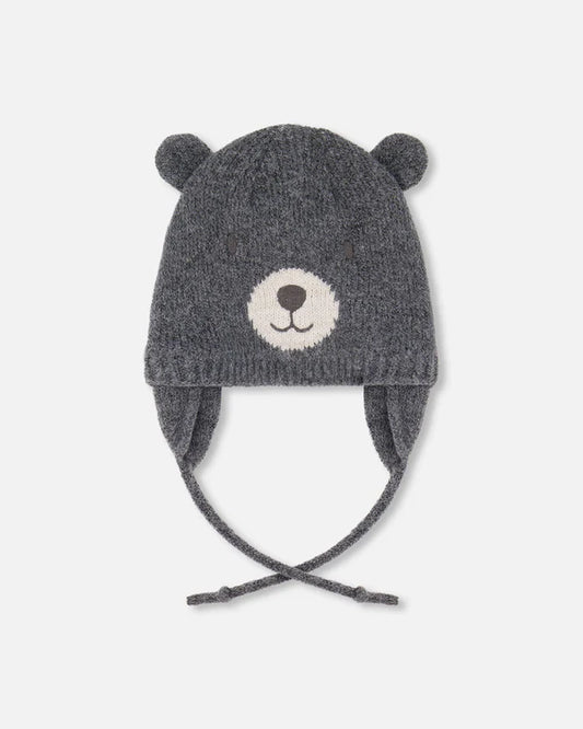 Deux Par Deux - Knit Hat with Ears - Grey