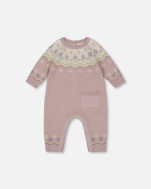 Deux Par Deux - Jacquard Knitted Romper - Keepsake Lilac