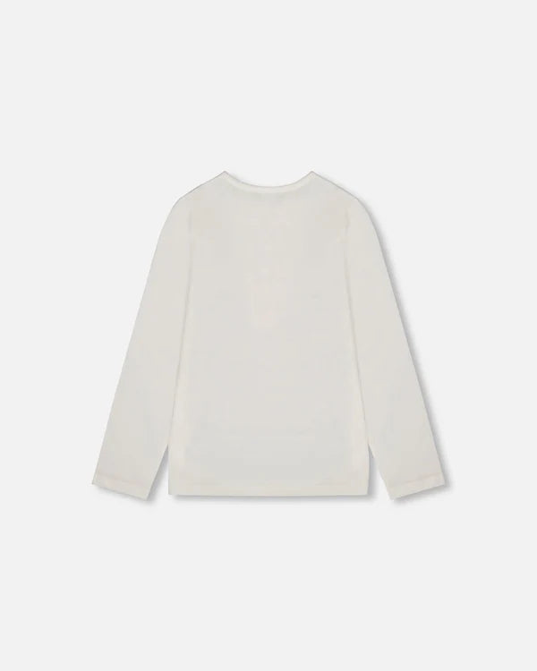 Deux par Deux - Organic Cotton Long Sleeve T-Shirt - Off-White