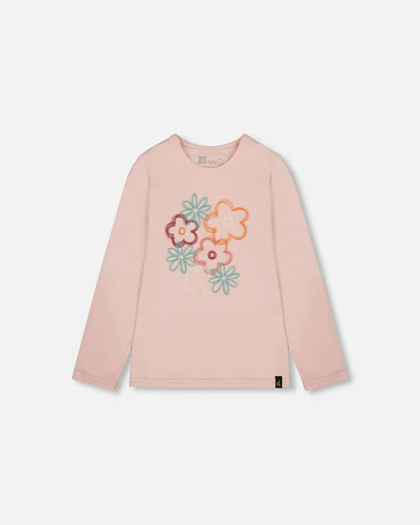 Deux par Deux - Organic Cotton Long Sleeve T-Shirt - Light Pink