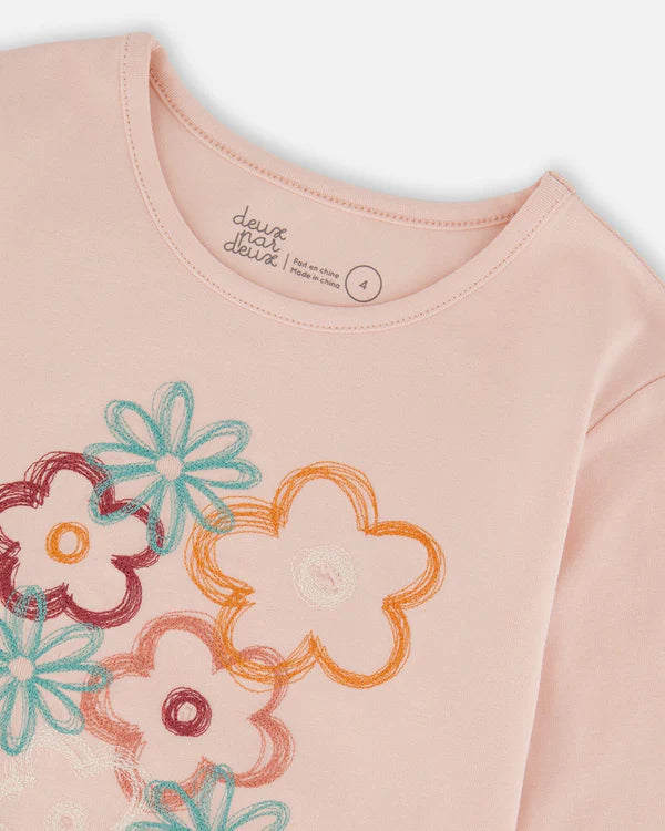 Deux par Deux - Organic Cotton Long Sleeve T-Shirt - Light Pink