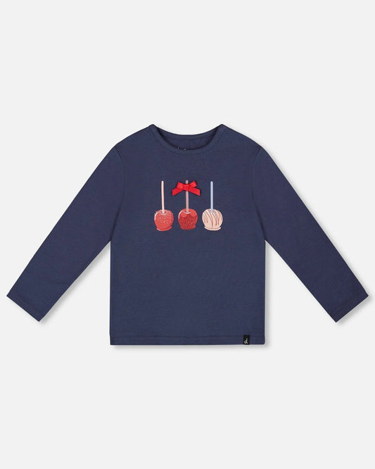 Deux Par Deux - Long Sleeve Tshirt - Navy Blue