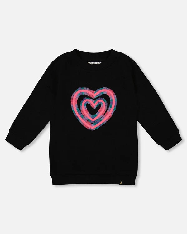 Deux Par Deux - Fleece Jacquard Tunic - Black
