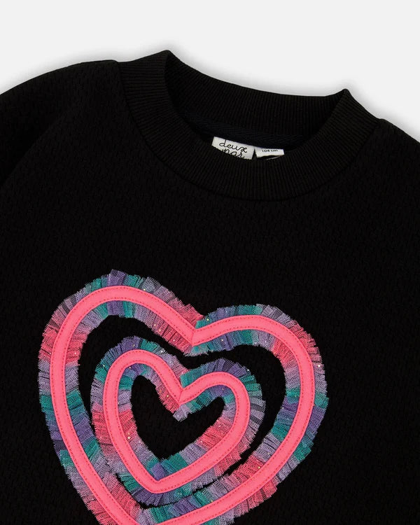 Deux Par Deux - Fleece Jacquard Tunic - Black