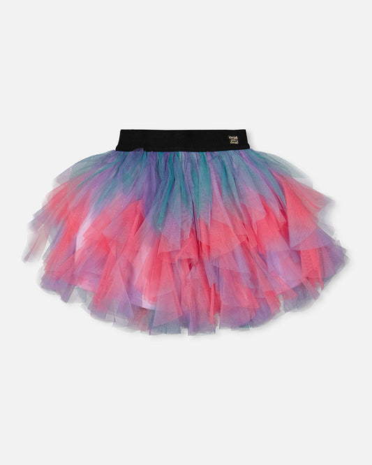 Deux Par Deux - Multi Layer Mesh Skirt - Multicolour
