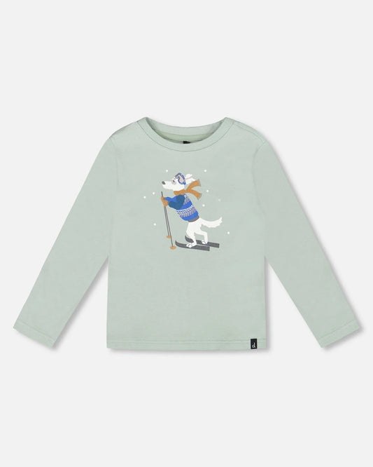 Deux Par Deux - Organic Cotton Long Sleeve Top - Jade