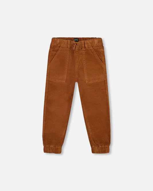 Deux par Deux - Stretch Corduroy Jogger Pants - Brown