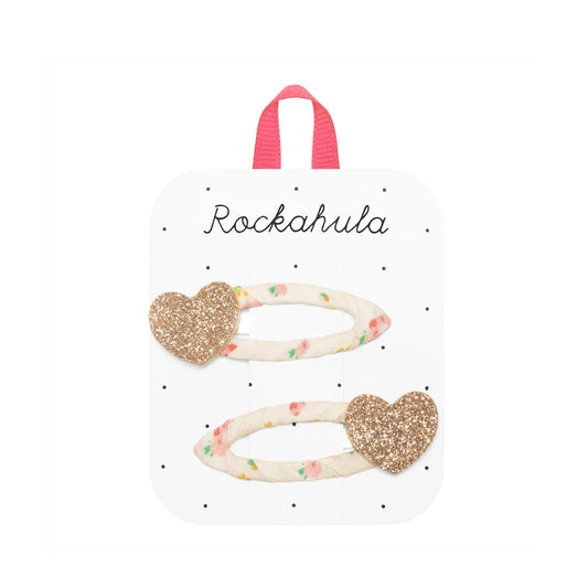 Rockahula - Tiny Blossom - Glitter Heart Clips