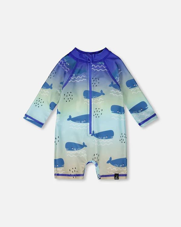 Deux par Deux - Long Sleeve Rashguard - Whale Print