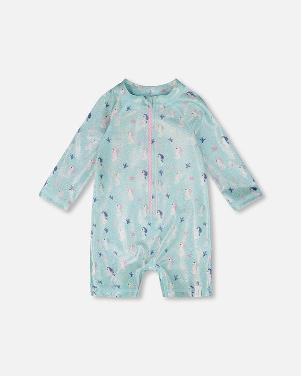 Deux par Deux - Long Sleeve Rashguard - Seahorse Print