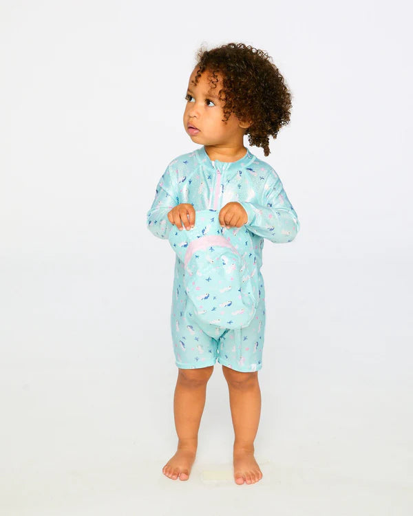 Deux par Deux - Long Sleeve Rashguard - Seahorse Print