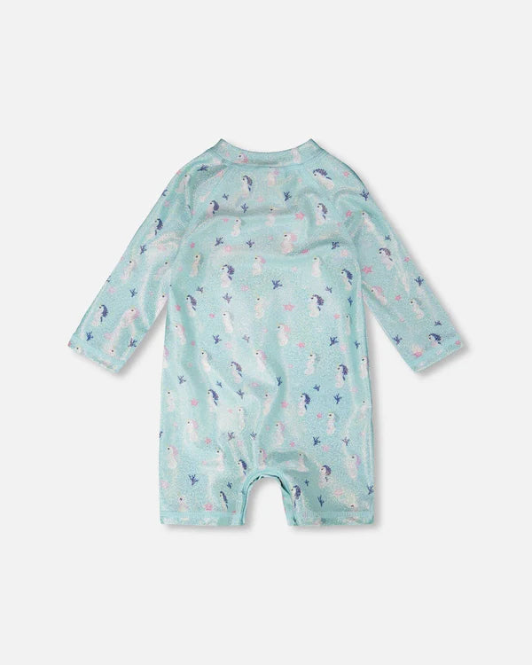 Deux par Deux - Long Sleeve Rashguard - Seahorse Print