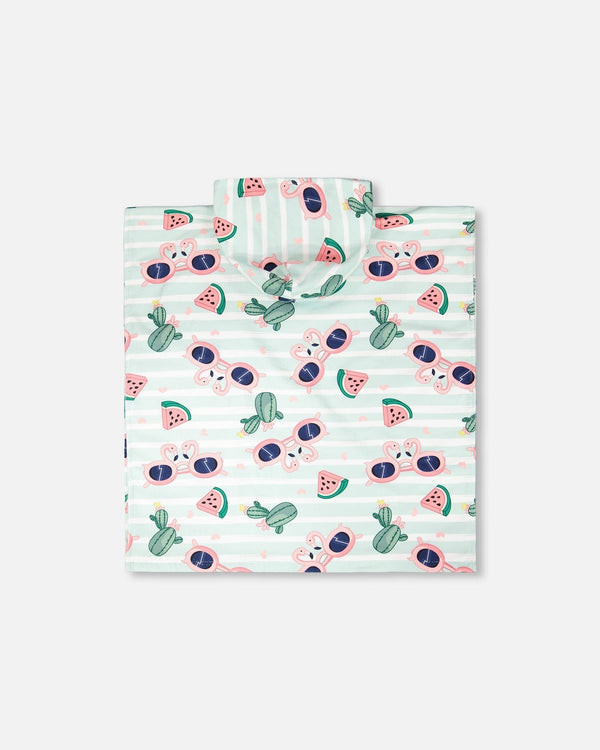 Deux par Deux - Hooded Beach Towel - Flamingo And Cactus Print