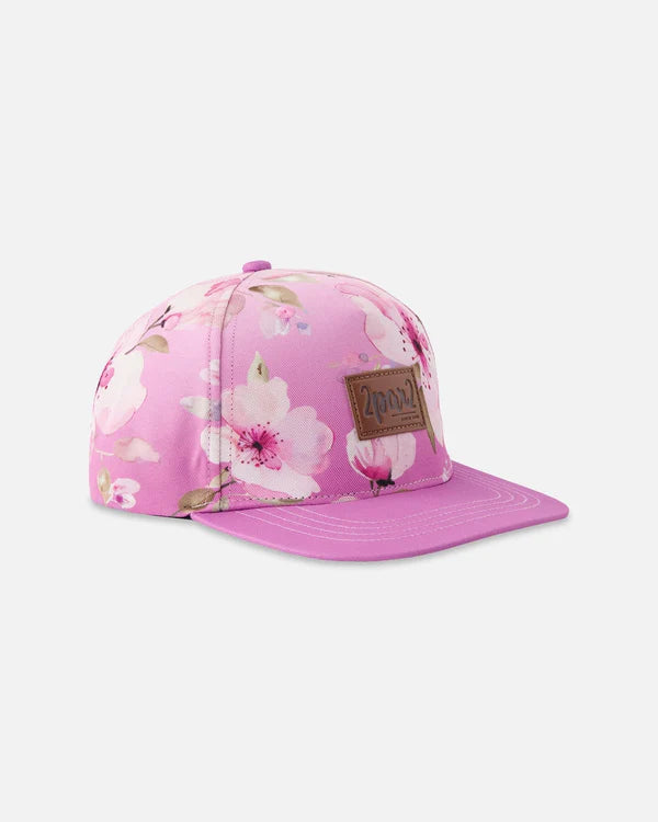 Deux par Deux - Cap - Purple Flower Print