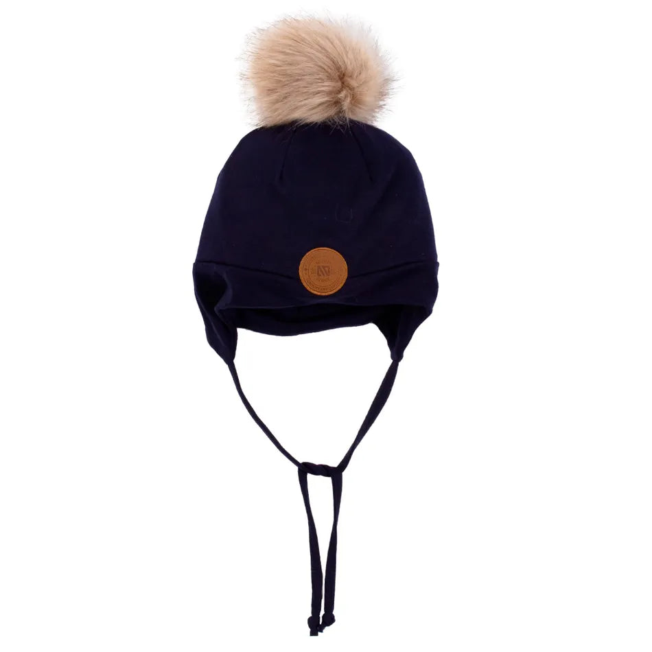 Nano - Navy Lined Beanie/Tuque Doublée Marine