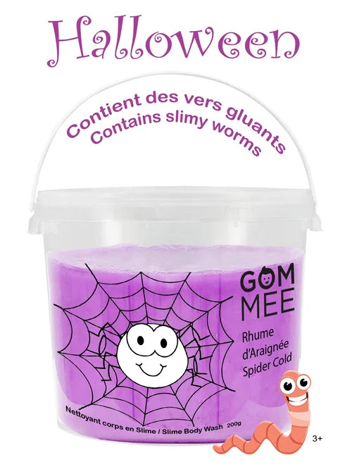 GOMMEE | HALLOWEEN Slime Bucket with Slimy Worms Spider PURPLE