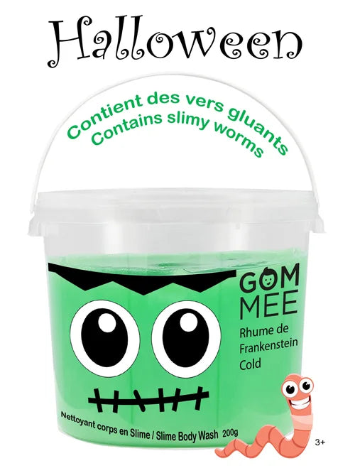 GOMMEE | HALLOWEEN Slime Bucket with Slimy Worms Frankenstein